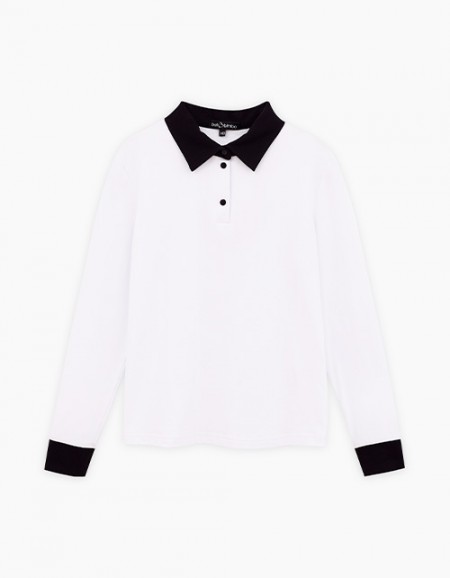 Белый джемпер-поло для девочки