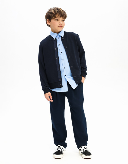 Тёмно-синий жакет-бомбер для мальчика
