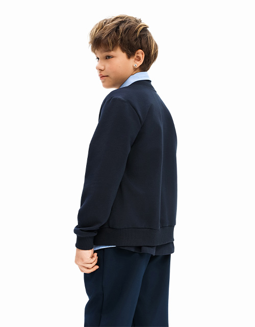 Тёмно-синий жакет-бомбер для мальчика