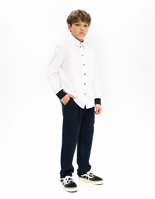 Тёмно-синие брюки для мальчика Тёмно-синие брюки для мальчика