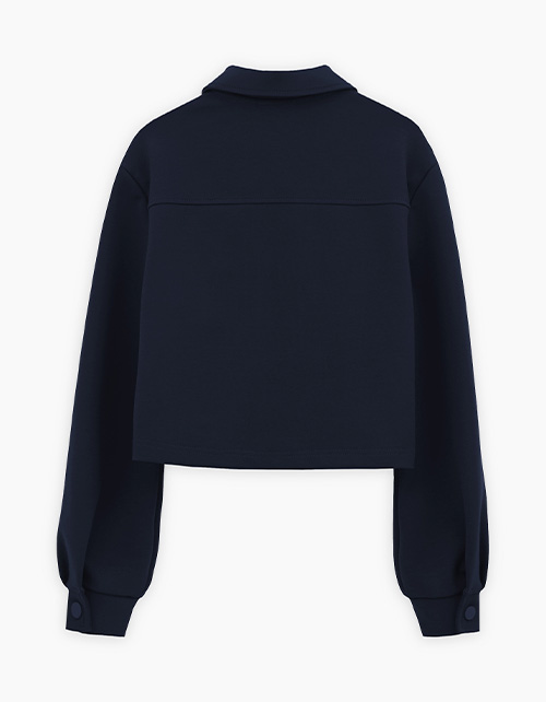 Тёмно-синий укороченный жакет для девочки