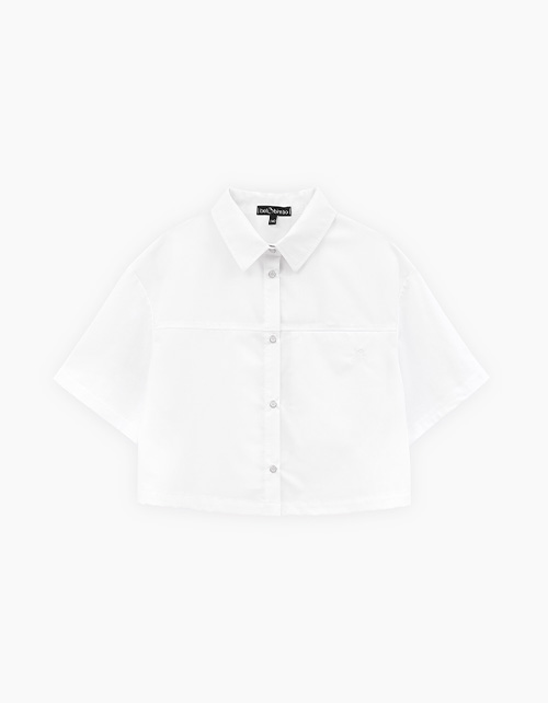 Белая кроп-рубашка для девочки Белая кроп-рубашка для девочки