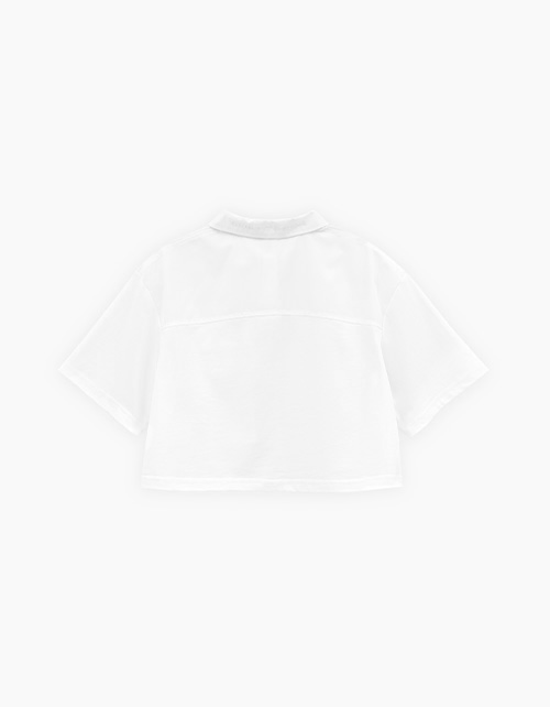 Белая кроп-рубашка для девочки Белая кроп-рубашка для девочки