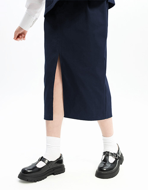 Тёмно-синяя юбка-миди для девочки Тёмно-синяя юбка-миди для девочки