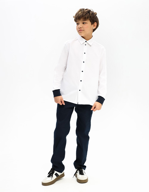 Тёмно-синие брюки для мальчика Тёмно-синие брюки для мальчика