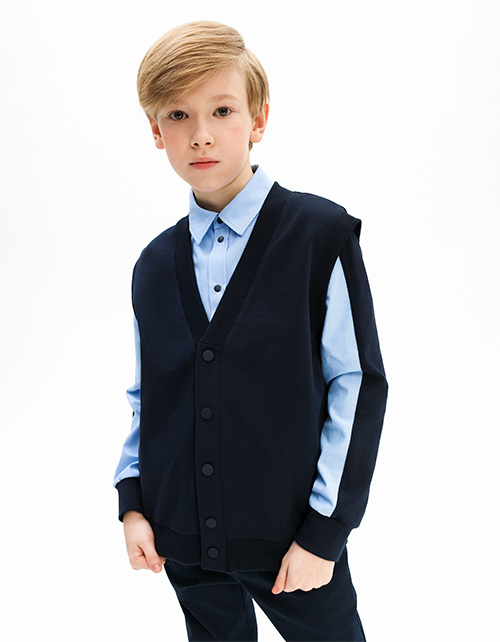 Тёмно-синяя жилетка для мальчика Тёмно-синяя жилетка для мальчика
