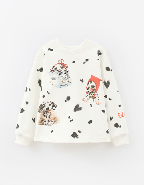 Свитшот оттенка молоко для девочки