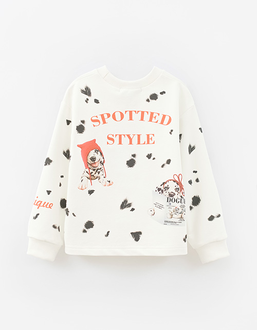 Свитшот оттенка молоко для девочки