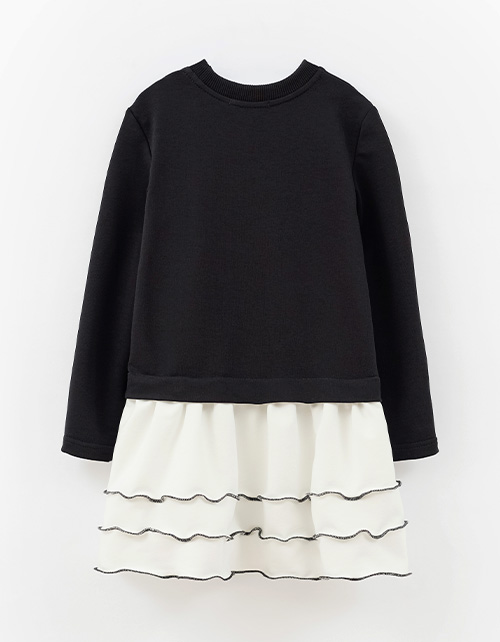 Элегантное чёрно-белое платье для девочки Элегантное чёрно-белое платье для девочки