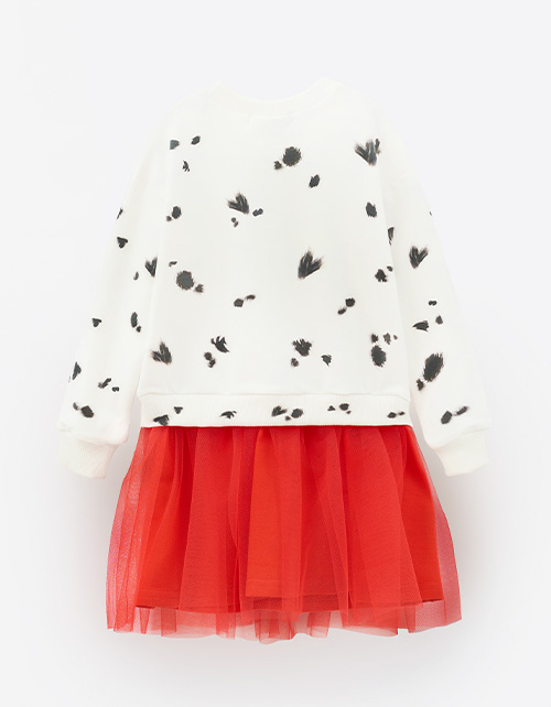 Платье с красной юбкой для девочки