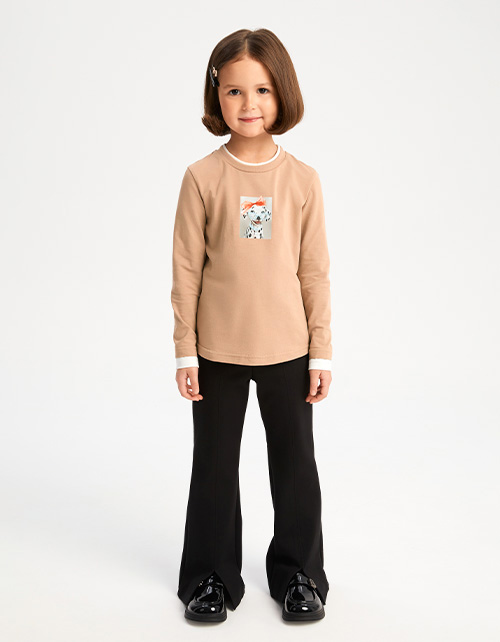 Бежевый лонгслив для девочки