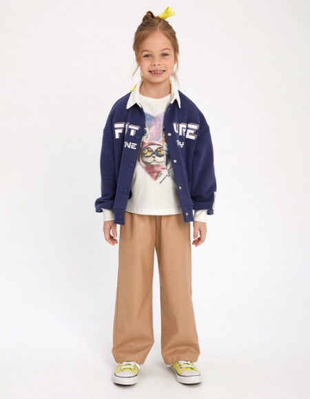 Брюки из эко-кожи для девочки