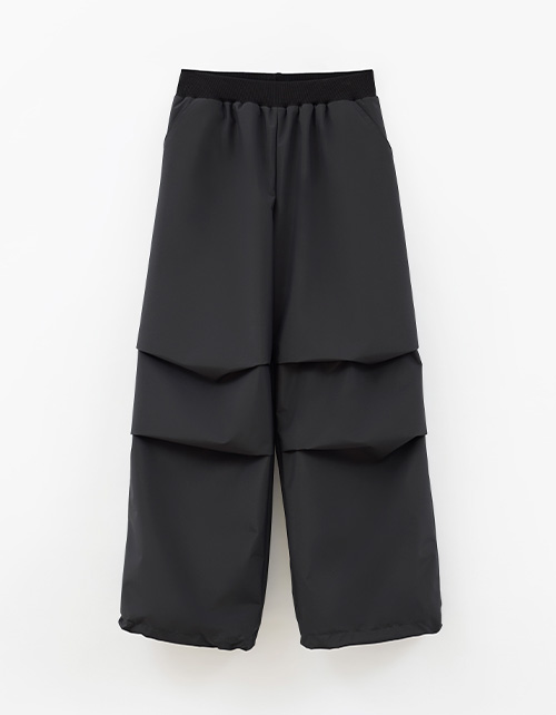 Чёрные утеплённые брюки-парашюты на флисе для девочки