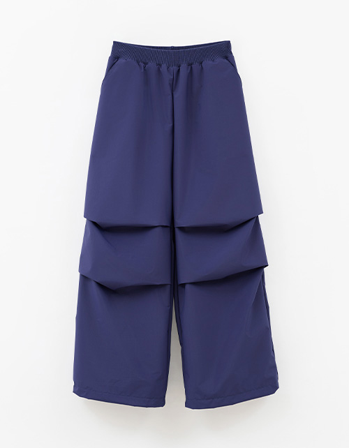 Тёмно-синие утеплённые брюки-парашюты на флисе для девочки