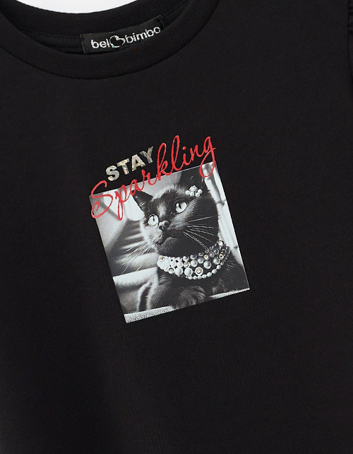 Чёрная футболка для девочки Чёрная футболка для девочки