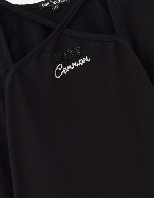 Стильный чёрный лонгслив для девочки