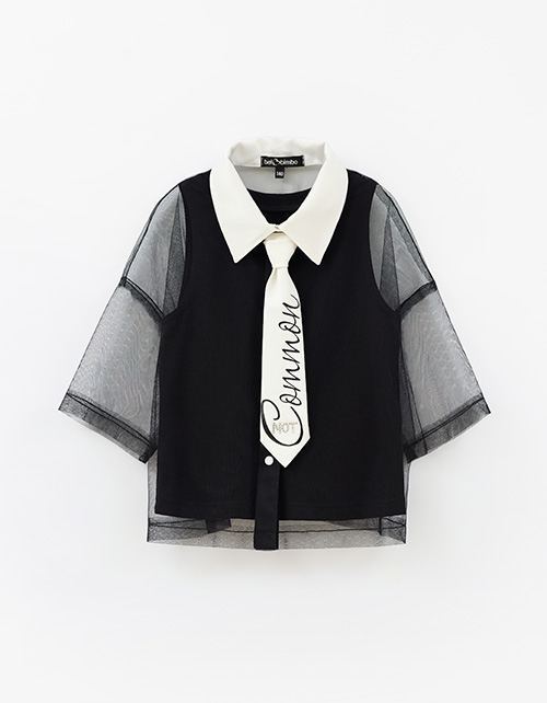 Стильная чёрная блузка для девочки Стильная чёрная блузка для девочки