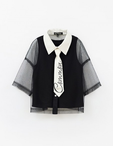 Стильная чёрная блузка для девочки