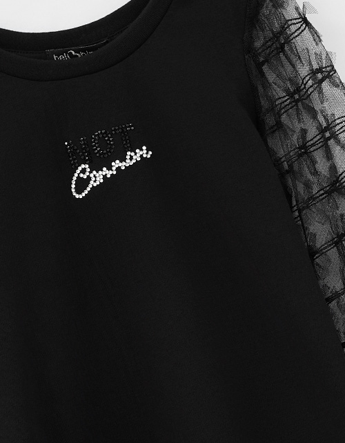 Чёрный лонгслив для девочки