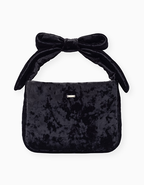 Элегантная чёрная бархатная сумка для девочки Элегантная чёрная бархатная сумка для девочки