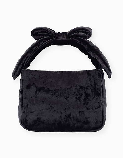 Элегантная чёрная бархатная сумка для девочки Элегантная чёрная бархатная сумка для девочки