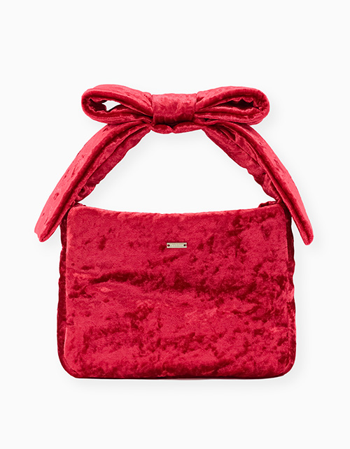 Красная бархатная сумка для девочки