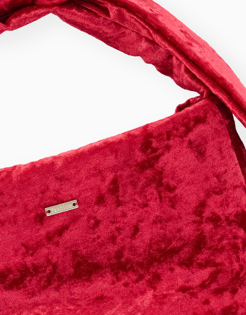 Красная бархатная сумка для девочки