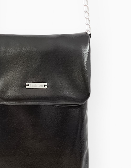 Стильная чёрная сумка из эко-кожи для девочки Стильная чёрная сумка из эко-кожи для девочки