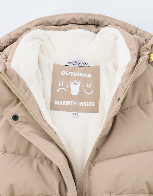 Бежевая зимняя куртка для девочки