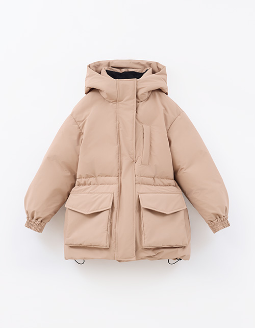 Бежевая зимняя куртка для девочки