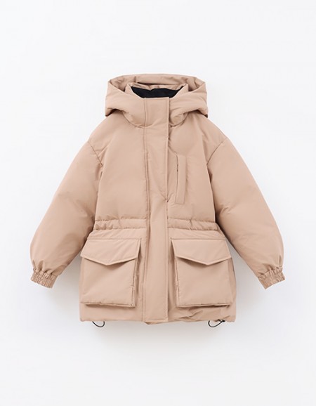 Бежевая зимняя куртка для девочки