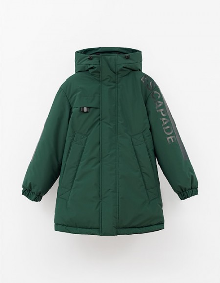 Тёмно-зелёная зимняя куртка для мальчика