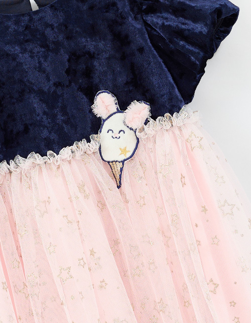 Контрастное платье звезды для девочки Контрастное платье звезды для девочки