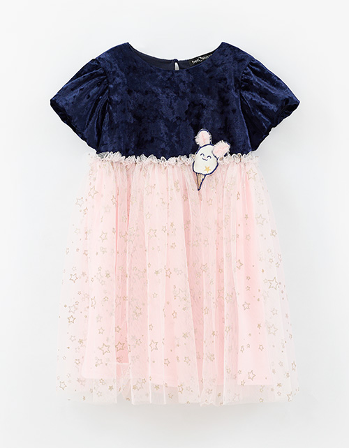 Контрастное платье звезды для девочки