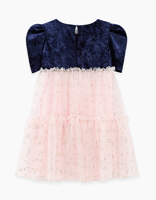 Контрастное платье звезды для девочки Контрастное платье звезды для девочки