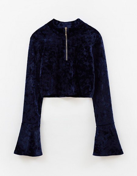 Бархатный кроп-топ для девочки