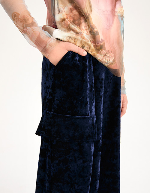 Бархатные брюки-карго для девочки