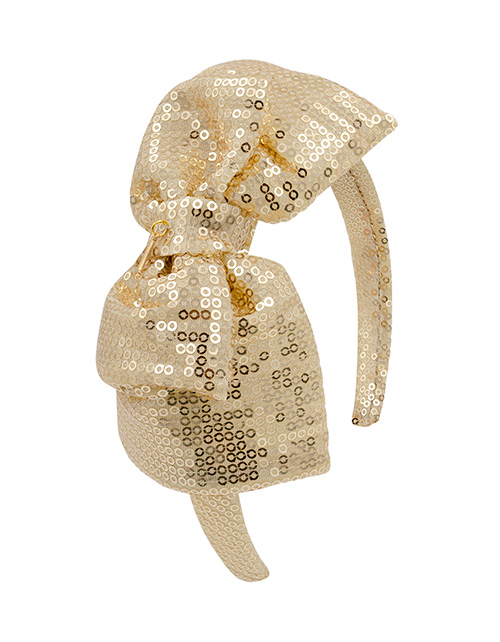 Элегантный золотой ободок с бантом Элегантный золотой ободок с бантом