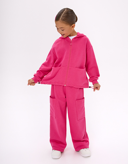 Брюки-карго оттенка фуксия для девочки