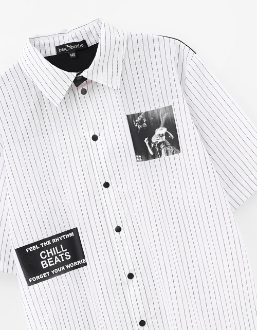 Стильная рубашка в полоску для мальчика Стильная рубашка в полоску для мальчика