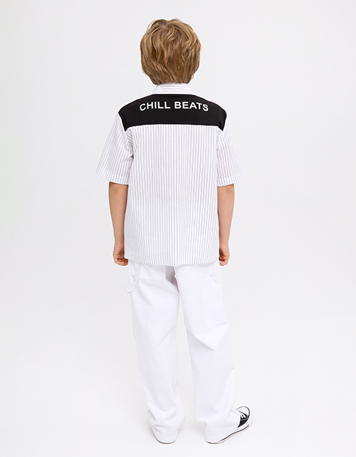 Стильная рубашка в полоску для мальчика Стильная рубашка в полоску для мальчика