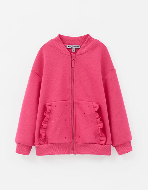 Жакет-бомбер в оттенке фуксия для девочки Жакет-бомбер в оттенке фуксия для девочки