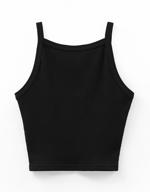 Чёрный укороченный топ на бретелях для девочки