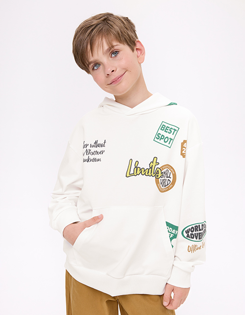 Молочное худи для мальчика Молочное худи для мальчика