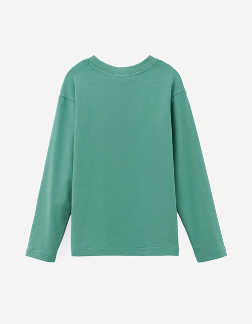 Тёмно-зелёный лонгслив