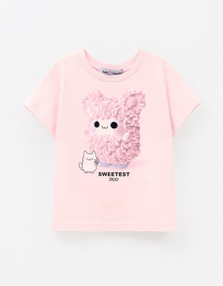 Пудрово-розовая футболка для девочки