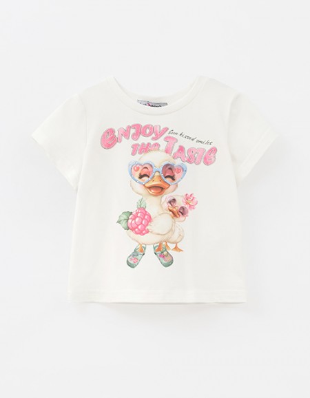 Молочная футболка для девочки