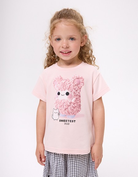 Пудрово-розовая футболка для девочки