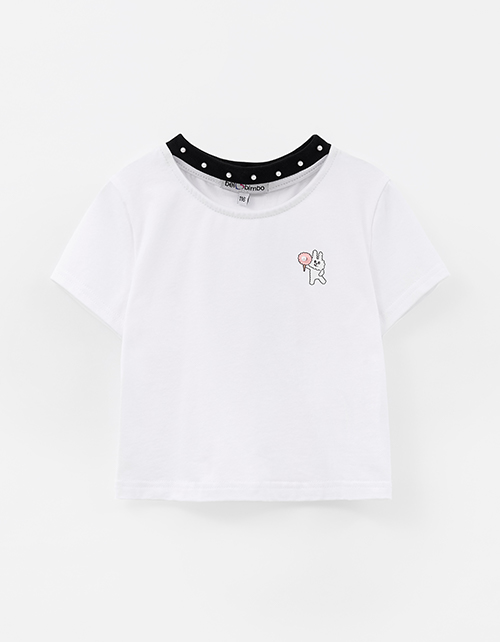 Белый укороченный топ с чокером для девочки