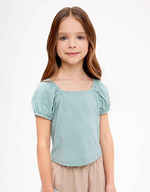 Мятный укороченный топ для девочки Мятный укороченный топ для девочки
